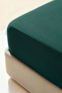 Prześcieradło polarowe z gumką MIŚ Fluffy 200x200 mikrofibra zielone