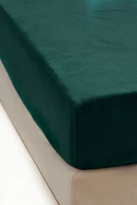 Prześcieradło polarowe z gumką MIŚ Fluffy 200x200 mikrofibra zielone