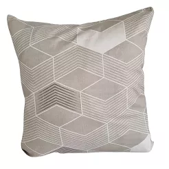 Poszewka bawełniana 40x40 beżowa biała heksagonalna elegancja