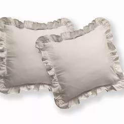 KPL POSZEWEK BAWEŁNA PURE BEŻOWE 40X40  (a'2SZT) Z FALBANĄ