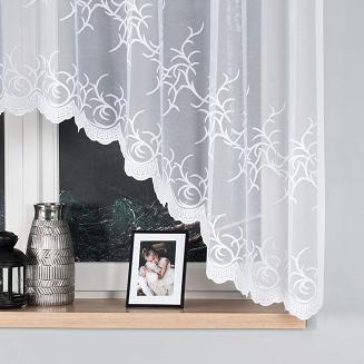 Firanka żakardowa gotowa na żabki BAKARO 320x160 biała