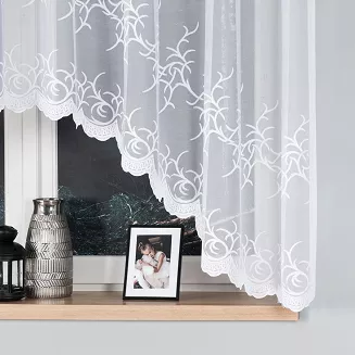 Firanka żakardowa gotowa na żabki BAKARO 320x160 biała