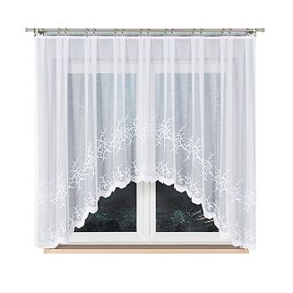Firanka żakardowa gotowa na żabki BAKARO 320x160 biała