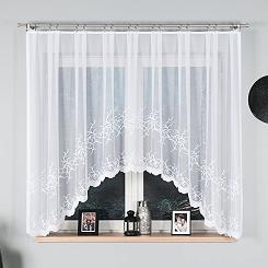 Firanka żakardowa gotowa na żabki BAKARO 320x160 biała