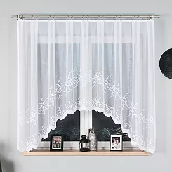 Firanka żakardowa gotowa na żabki BAKARO 320x160 biała