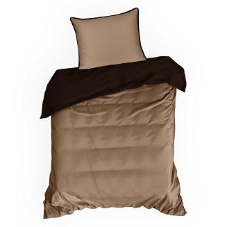 Pościel satynowa BR+JB 160x200 Eurofirany jasnobrązowy