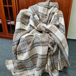 Komplet dekoracyjny narzuta 170x205 + 2x 60x170 beżowa krata