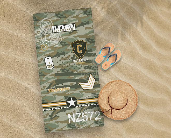 Ręcznik plażowy DESIGN 70x140 moro wojskowy