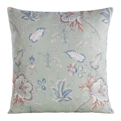 Poszewka dekoracyjna FLORE 45x45 Eurofirany jasnozielona wielokolorowa kwiaty paisley