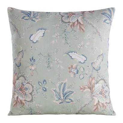 Poszewka dekoracyjna FLORE 45x45 Eurofirany jasnozielona wielokolorowa kwiaty paisley