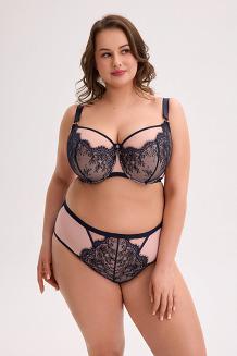 Biustonosz z koronką GAIA Semi-Soft Aina MAXI 1273 półusztywniany granatowy różowy