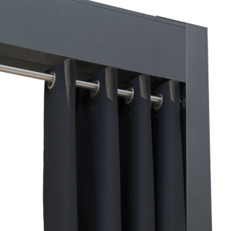 Zasłona gotowa na przelotkach GARDENIA 140x220 wodoodporna ogrodowa czarna