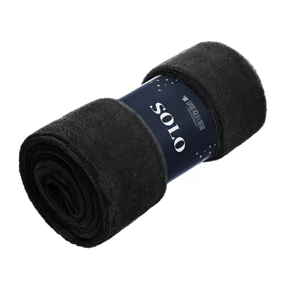 Koc narzuta z mikrofibry na fotel Solo 75x150 czarna