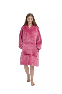 Kocobluza z kapturem Sherpa HOODIE różowa