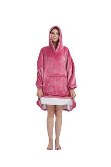 Kocobluza z kapturem Sherpa HOODIE różowa