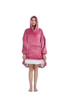 Kocobluza z kapturem Sherpa HOODIE różowa
