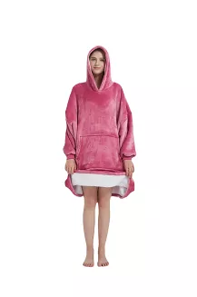 Kocobluza z kapturem Sherpa HOODIE różowa