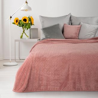Koc narzuta na łóżko CINDY-4 170x210 różowy