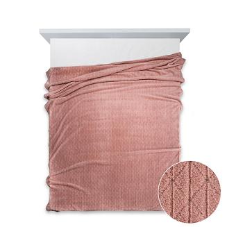 Koc narzuta na łóżko CINDY-4 170x210 różowy