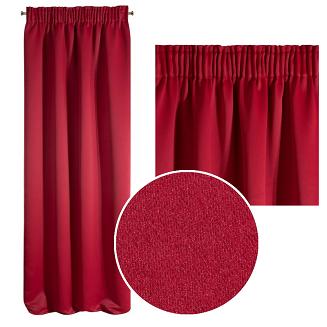 Zasłona gotowa na taśmie LOGAN 135x270 Eurofirany czerwona