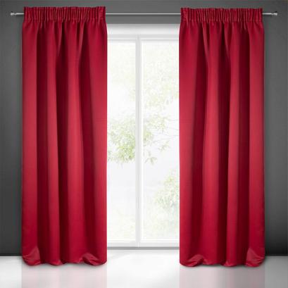 Zasłona gotowa na taśmie LOGAN 135x270 Eurofirany czerwona
