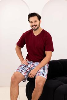 Piżama męska REGINA kod 505 bordo