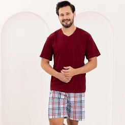 Piżama męska REGINA kod 505 bordo