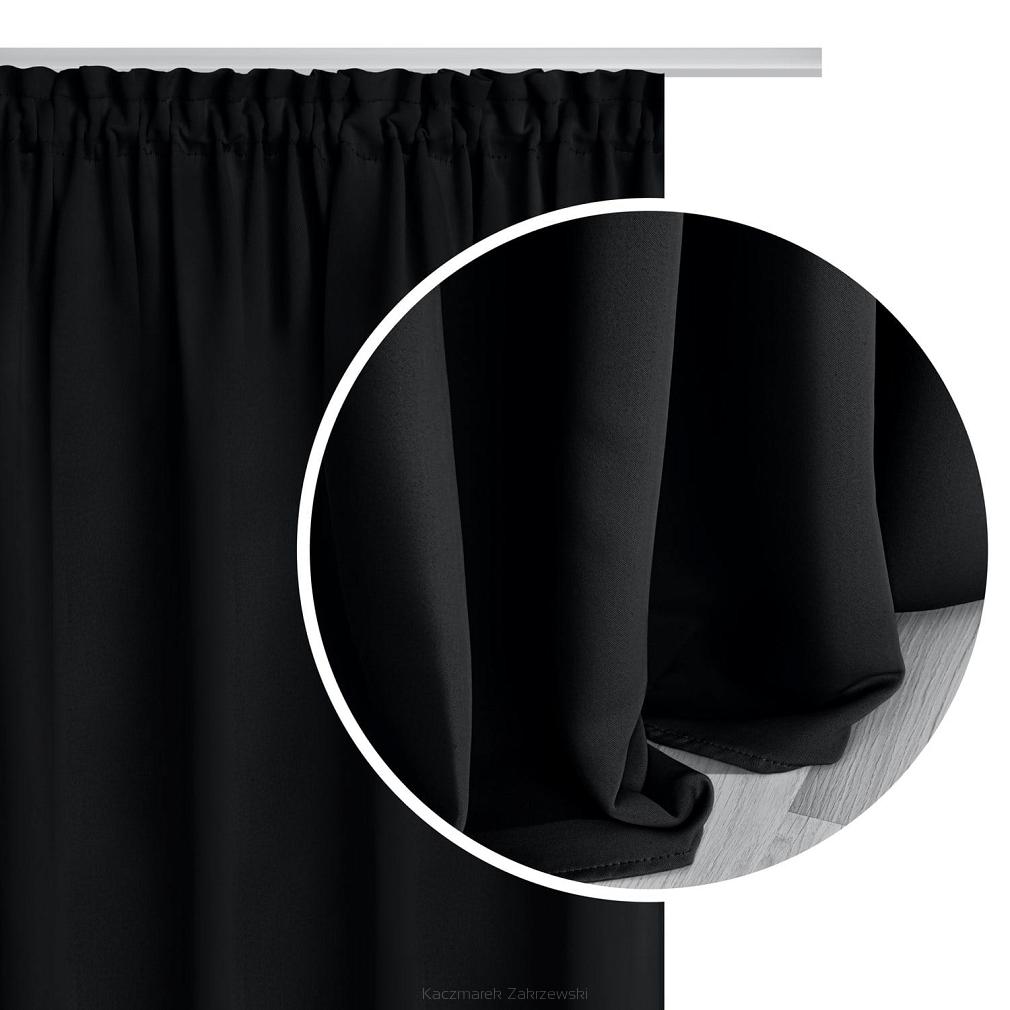 Czarna Zasłona Zaciemniająca Na Taśmie Blackout 140x270 HOLD