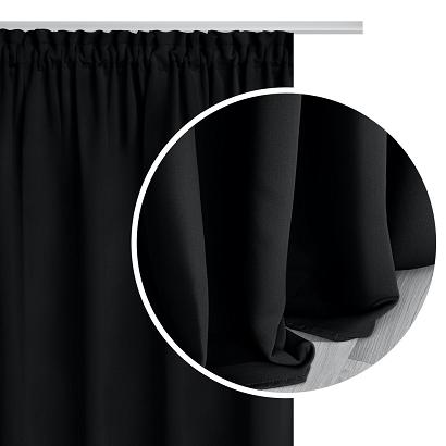 Zasłona gotowa na taśmie HOLD 140x270 zaciemniająca blackout czarna