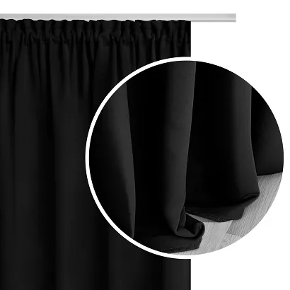Zasłona gotowa na taśmie HOLD 140x270 zaciemniająca blackout czarna