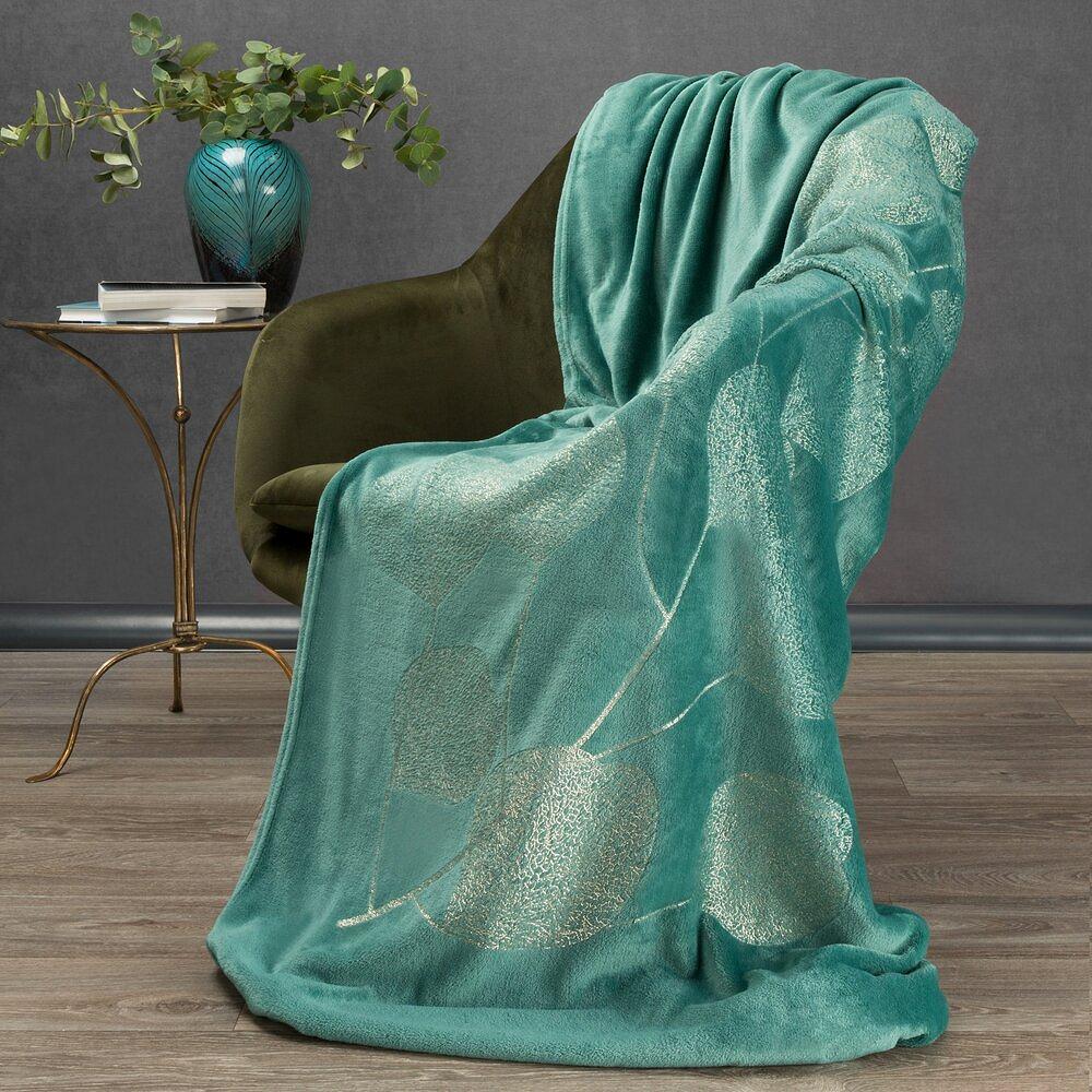 Koc narzuta GINKO2 150x200 Eurofirany turkusowy