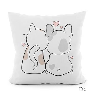 Poszewka dekoracyjna PRZYJACIELE 40x40 welwetowa biała czarna beżowa