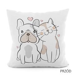 Poszewka dekoracyjna PRZYJACIELE 40x40 welwetowa biała czarna beżowa