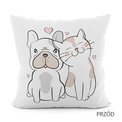 Poszewka dekoracyjna PRZYJACIELE 40x40 welwetowa biała czarna beżowa