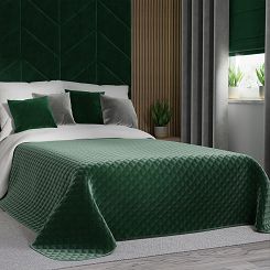 Narzuta dekoracyjna VELVI 220x240 pikowana w geometryczny wzór butelkowa