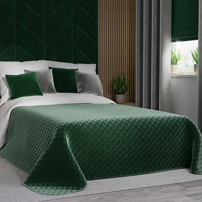 Narzuta dekoracyjna VELVI 220x240 pikowana w geometryczny wzór butelkowa