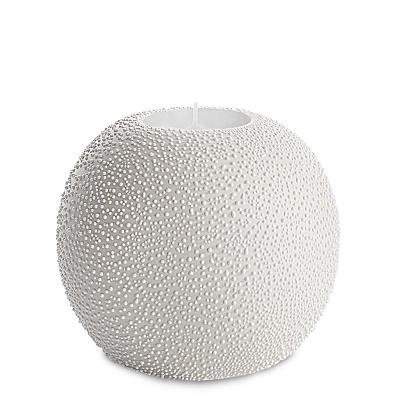 Świecznik dekoracyjny RISO 9x8 Eurofirany kremowy kulisty z efektem kropel rosy