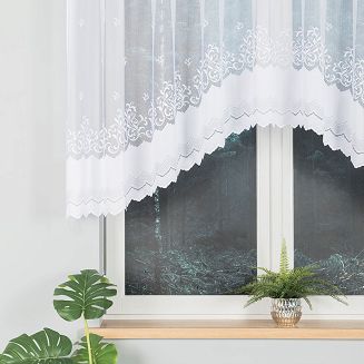 Firanka żakardowa gotowa na żabki GENOWEFA 300x120 biała