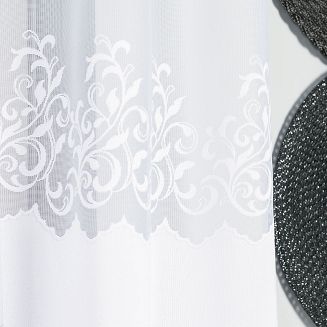 Firanka żakardowa gotowa na żabki GENOWEFA 300x120 biała