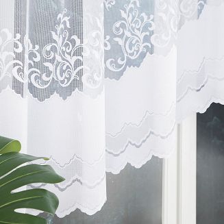 Firanka żakardowa gotowa na żabki GENOWEFA 300x120 biała