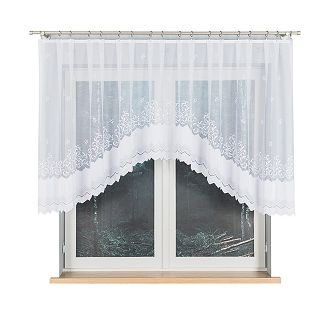 Firanka żakardowa gotowa na żabki GENOWEFA 300x120 biała
