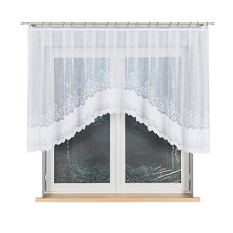 Firanka żakardowa gotowa na żabki GENOWEFA 300x120 biała