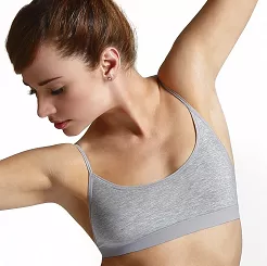 Top damski sportowy na cienkich ramiączkach Sally szary