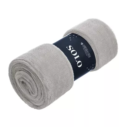 Koc narzuta z mikrofibry na fotel Solo 75x150 szara