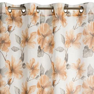 Firana gotowa na przelotkach SOFIA 140x250 Eurofirany biały/rudy