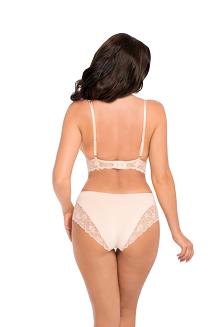 Figi damskie ze średnim stanem midi z koronką kod 194/1 beżowe