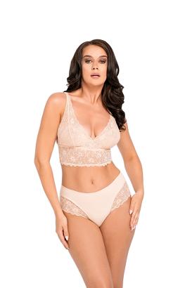 Figi damskie ze średnim stanem midi z koronką kod 194/1 beżowe
