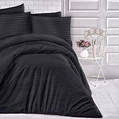 Pościel satyna bawełniana adamaszek 160x200 czarna