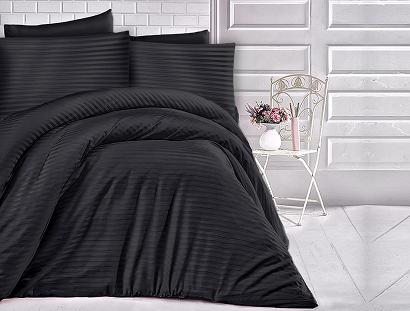 Pościel satyna bawełniana adamaszek 160x200 czarna