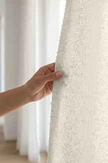 Kremowa Zasłona na Taśmie 140x300 Dreamy Boucle